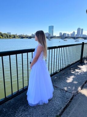 Tip Top Kids White Lace Tulle Formal Dress